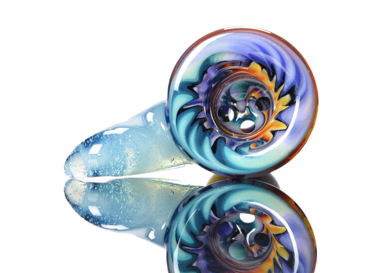 Kevin Howell Fully worked 4 hole slide with color horn 18mm 2