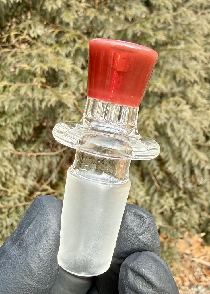 Blazing Blue Glass Honeycomb Slide 18mm - Red