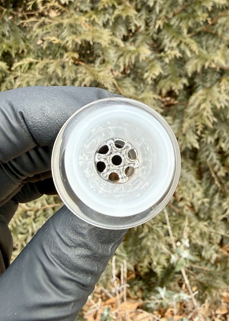 Blazing Blue Glass Honeycomb Slide 18mm - White