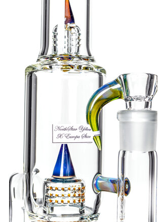 Sovereignty CapCycler - PA NS Yellow x Europa Star - Stemline 16mm 6 Cut UpGrid to Grid Cap 180 with Spike and Splash Guard Millie x1 38mm Neck