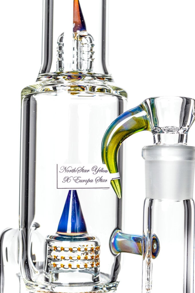 Sovereignty CapCycler - PA NS Yellow x Europa Star - Stemline 16mm 6 Cut UpGrid to Grid Cap 180 with Spike and Splash Guard Millie x1 38mm Neck