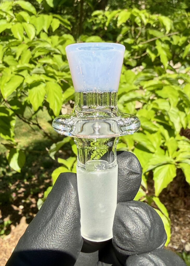 Blazing Blue Glass Honeycomb Slide 14mm - Pink