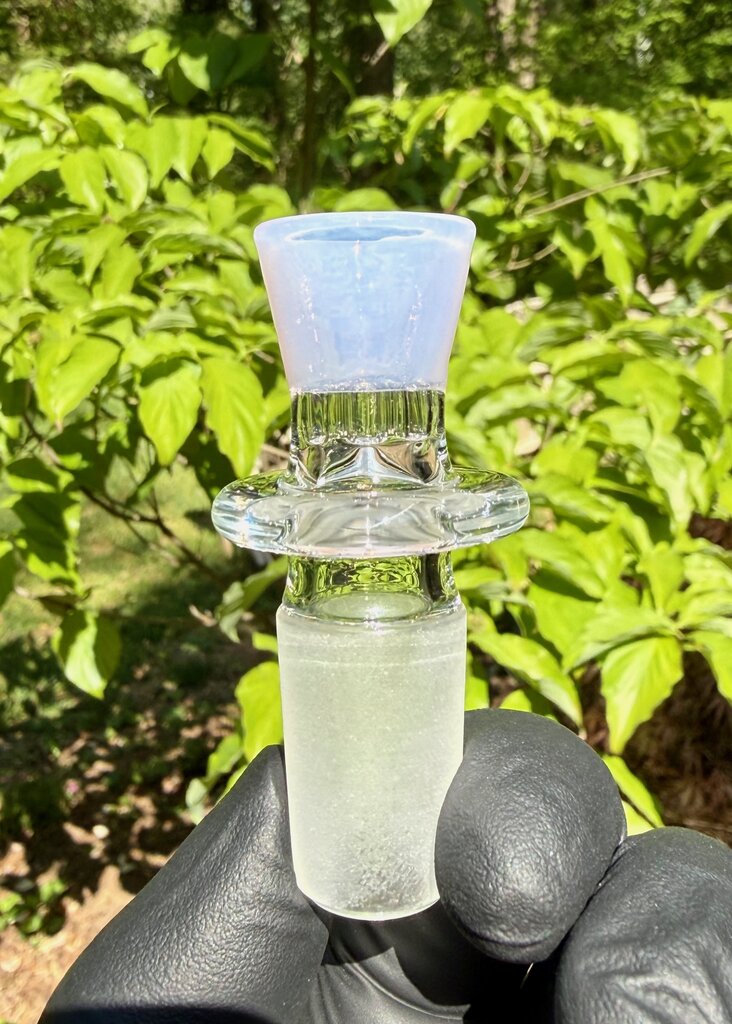 Blazing Blue Glass Honeycomb Slide 18mm - Pink