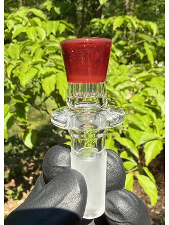 Blazing Blue Glass Honeycomb Slide 14mm - Red