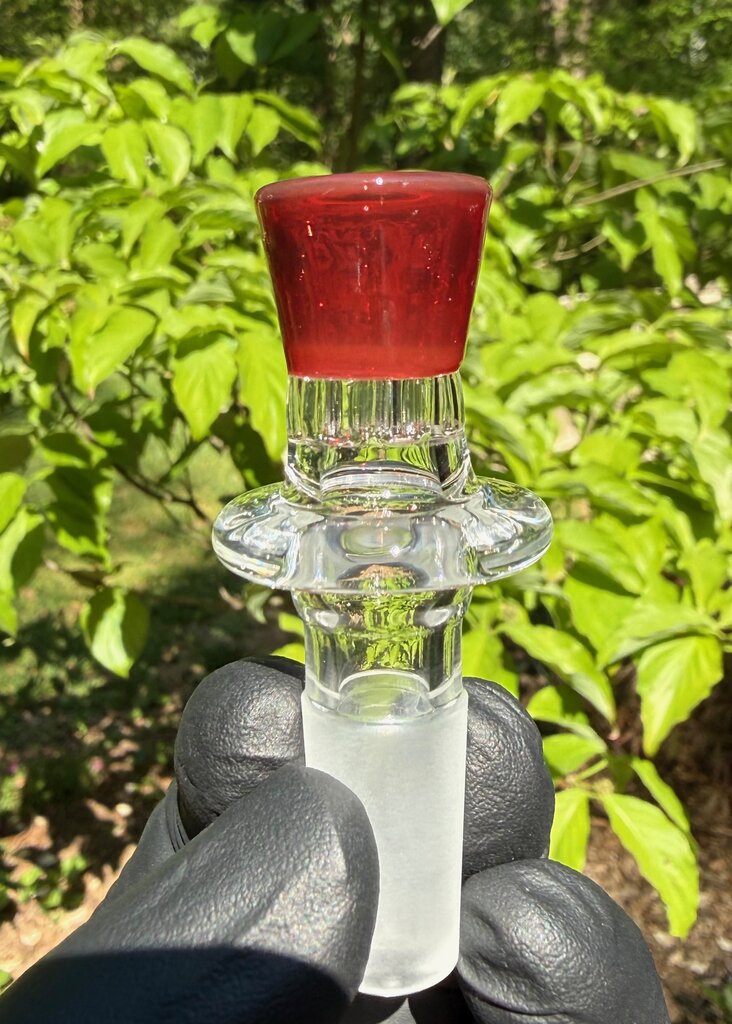 Blazing Blue Glass Honeycomb Slide 14mm - Red