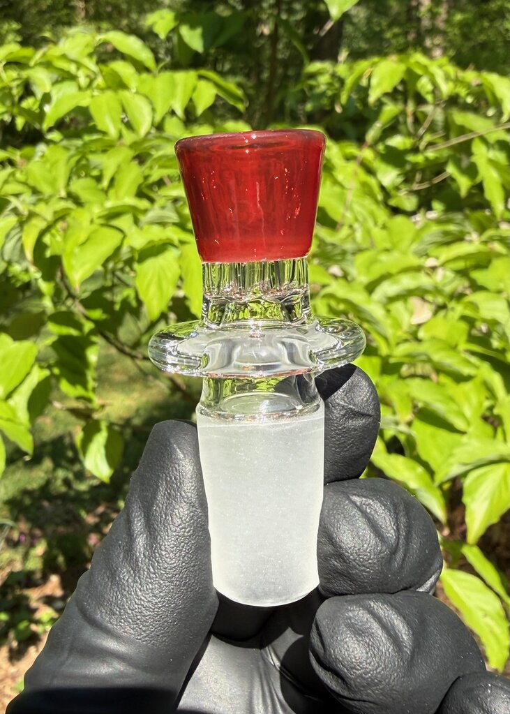 Blazing Blue Glass Honeycomb Slide 18mm - Red