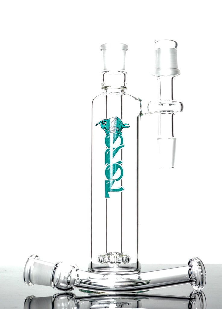 Toro Toro Ash Catcher Convertible Bubbler  Clear w/ Teal Logo