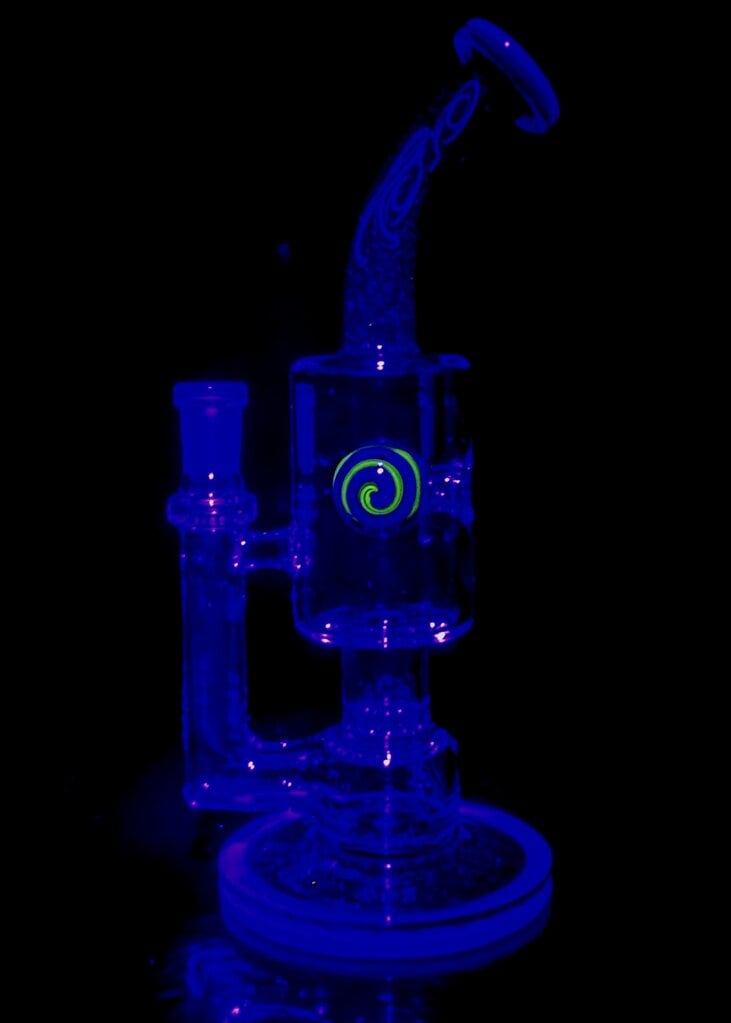 Toro Worked Jet Perc with Color Neck & Foot - Crushed Opal