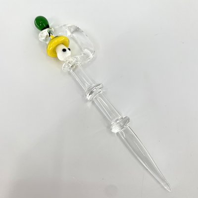 Glass Mushroom Spinner Dab Tool (5")