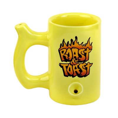 Yellow Graffiti Roast and Toast Pipe Mug