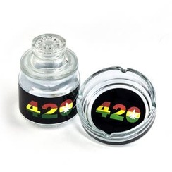 420 Rasta Stash Jar & Ashtray Set