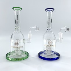 Obsidian Glass Bell Showerhead Rig with Banger and Bowl (9")
