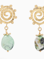 ULLA JOHNSON MINI SPIRAL STONE EARRING