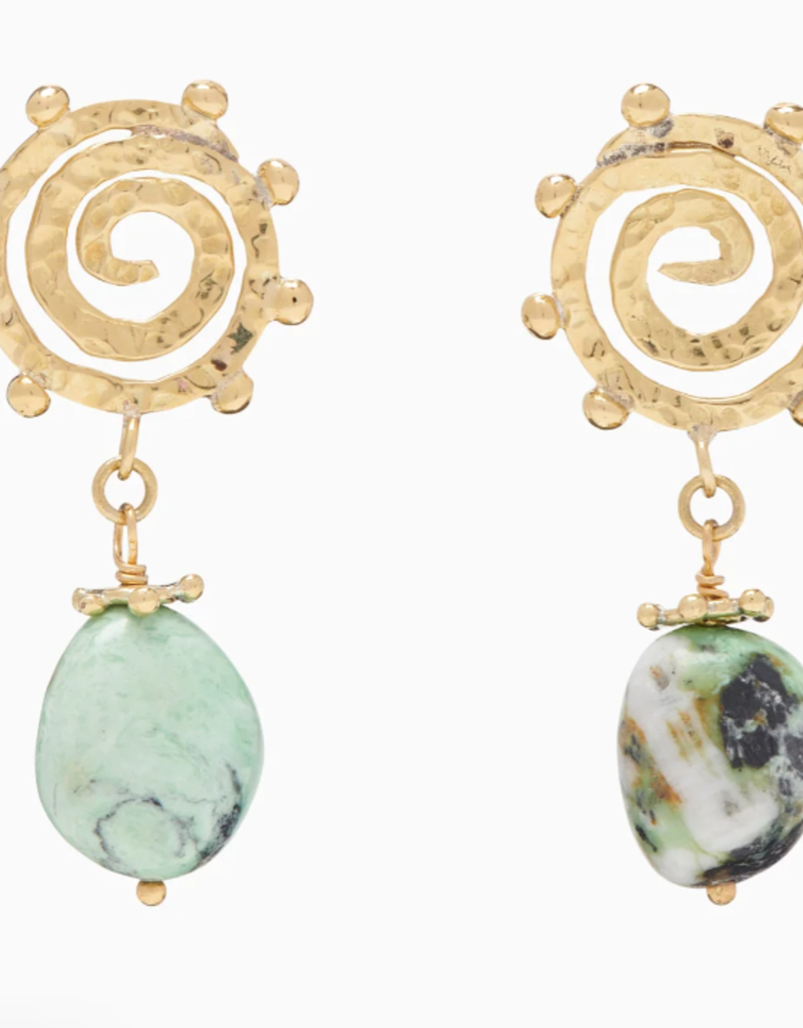 ULLA JOHNSON MINI SPIRAL STONE EARRING