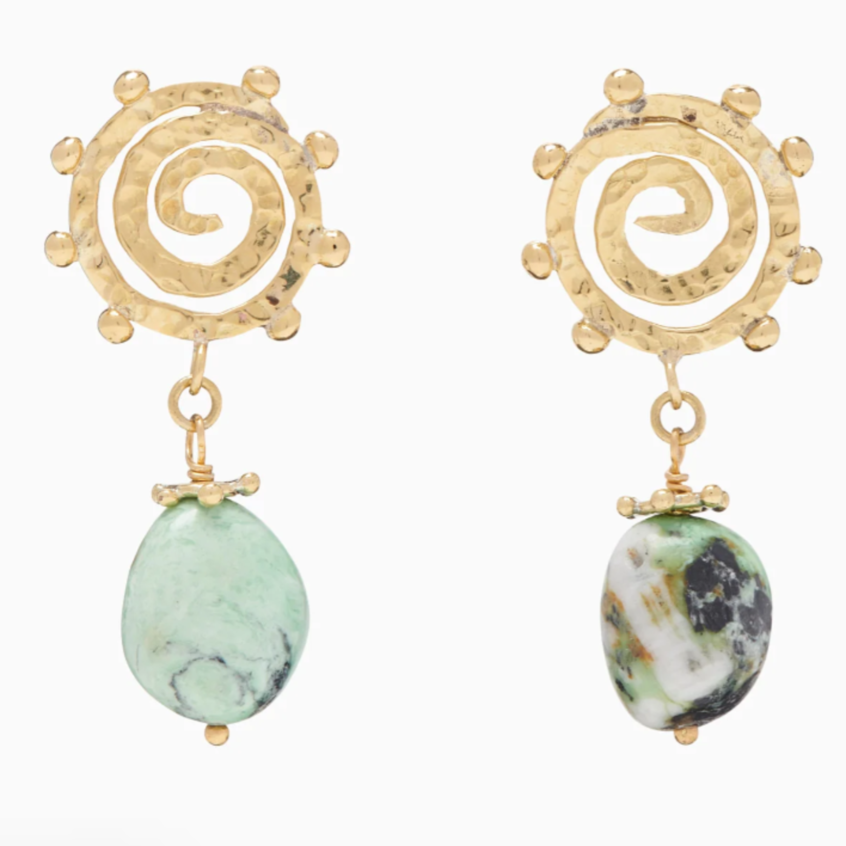 ULLA JOHNSON MINI SPIRAL STONE EARRING