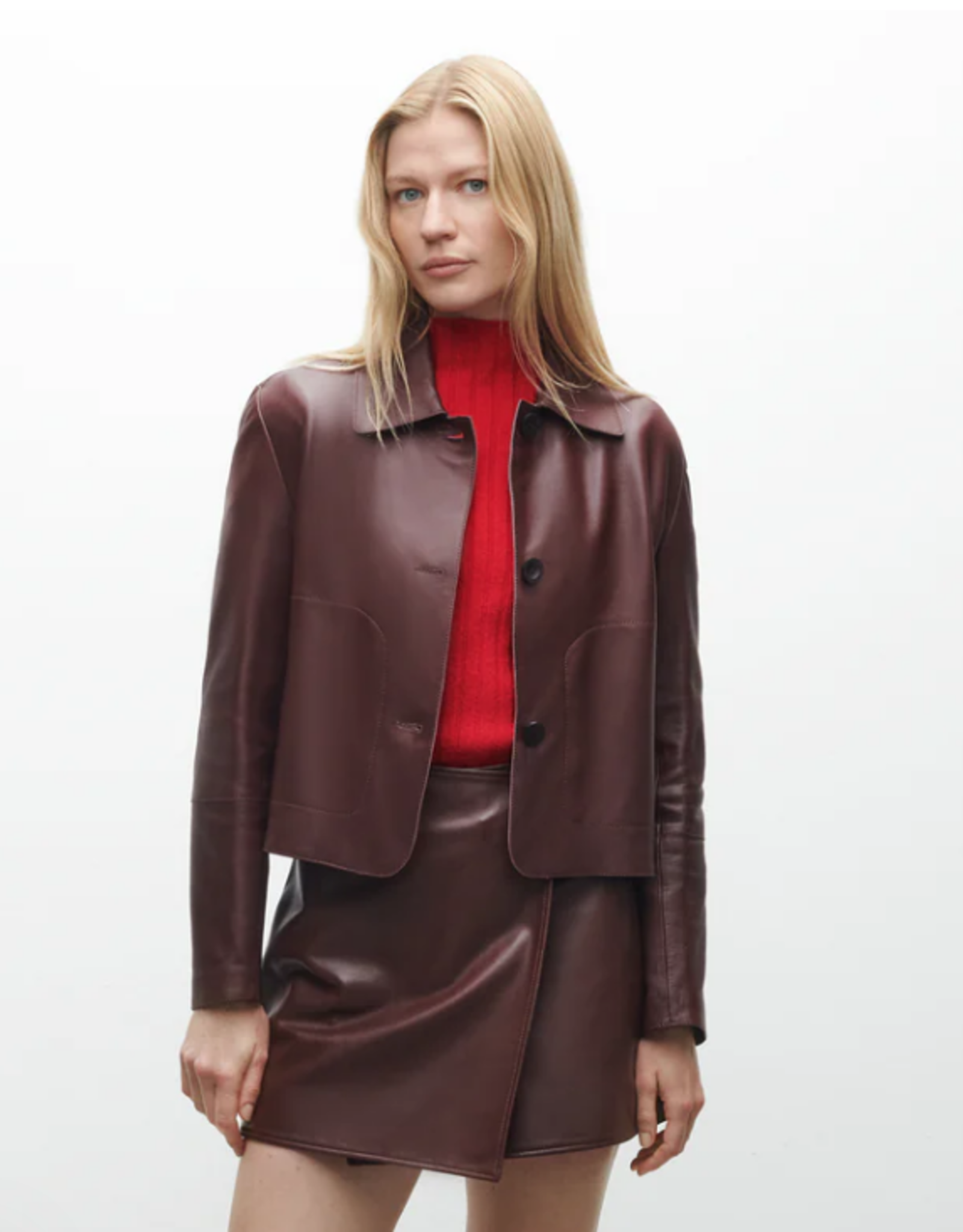 ARMA EMY BUTTON DOWN JACKET IN SUEDE OR LEATHER B. Prince