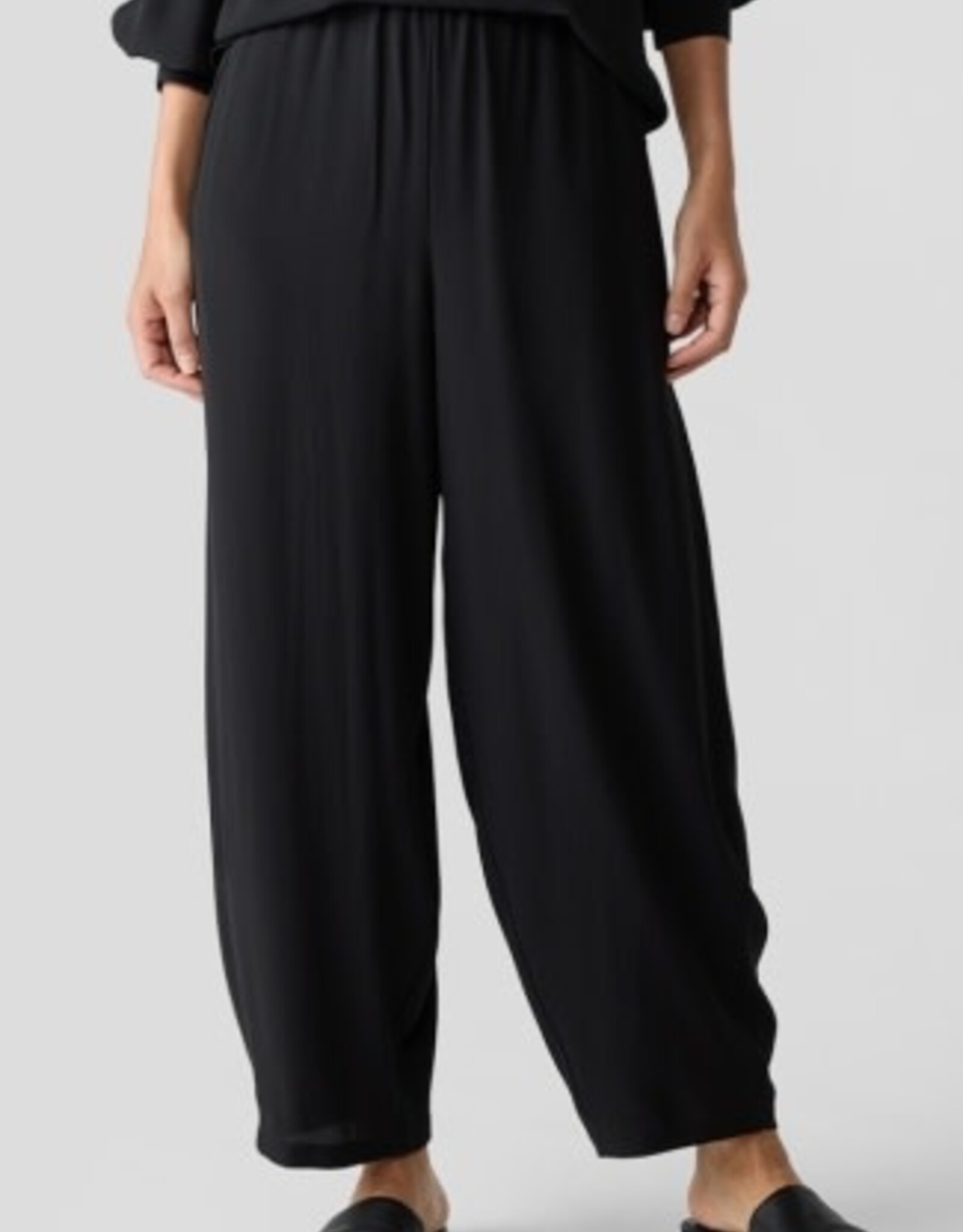 EILEEN FISHER SILK CREPE ANKLE LANTERN PANT