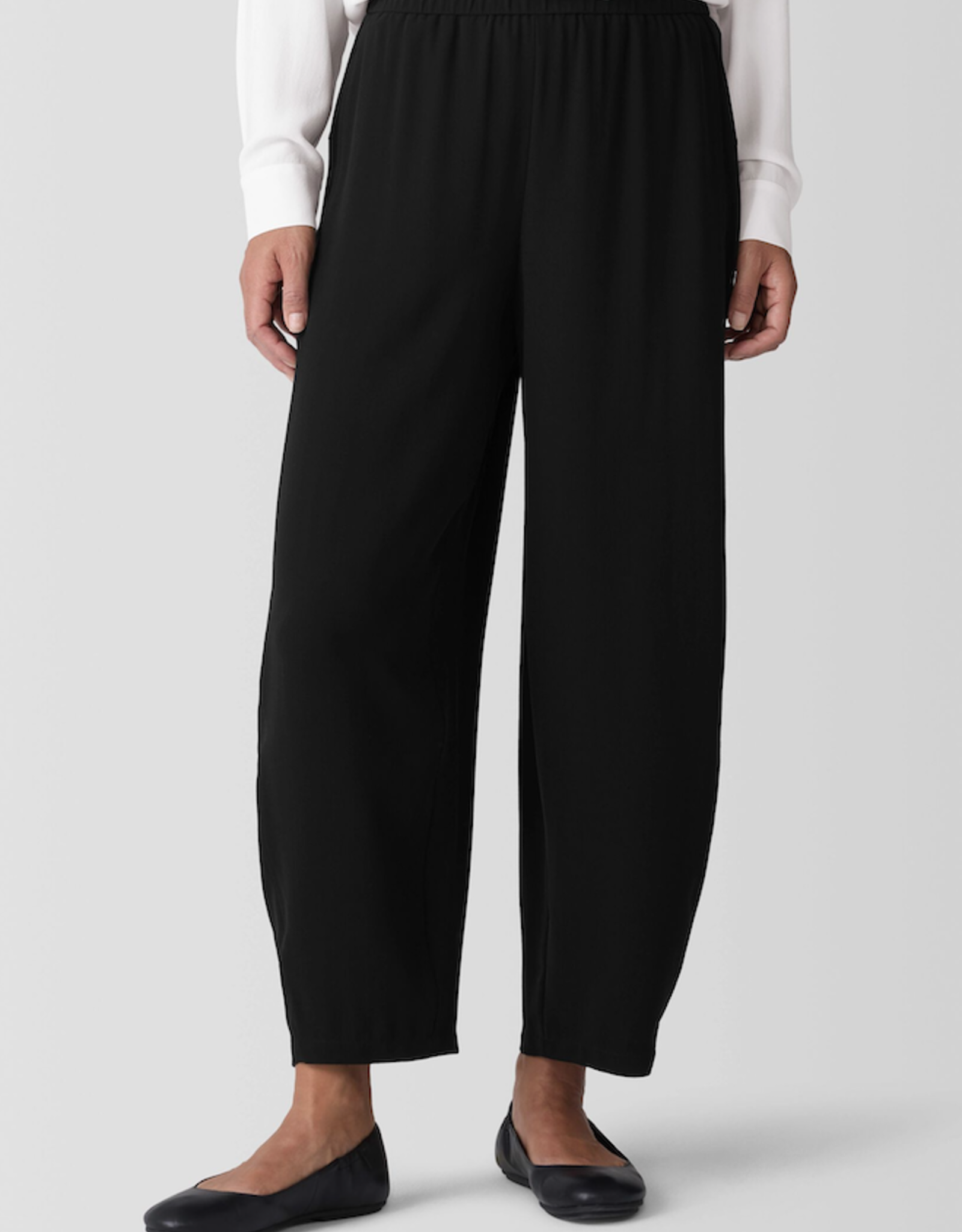 EILEEN FISHER SILK CREPE ANKLE LANTERN PANT