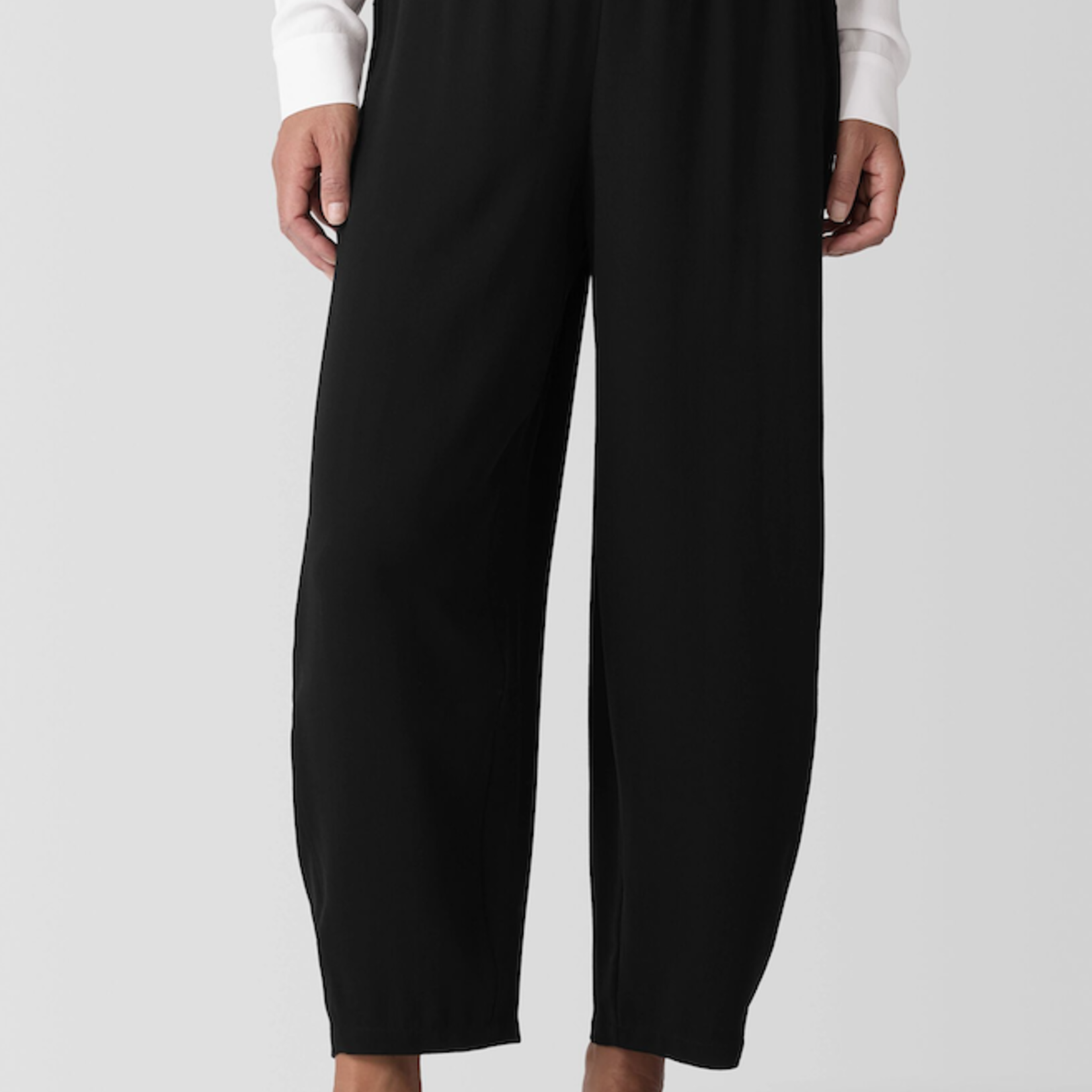 EILEEN FISHER SILK CREPE ANKLE LANTERN PANT