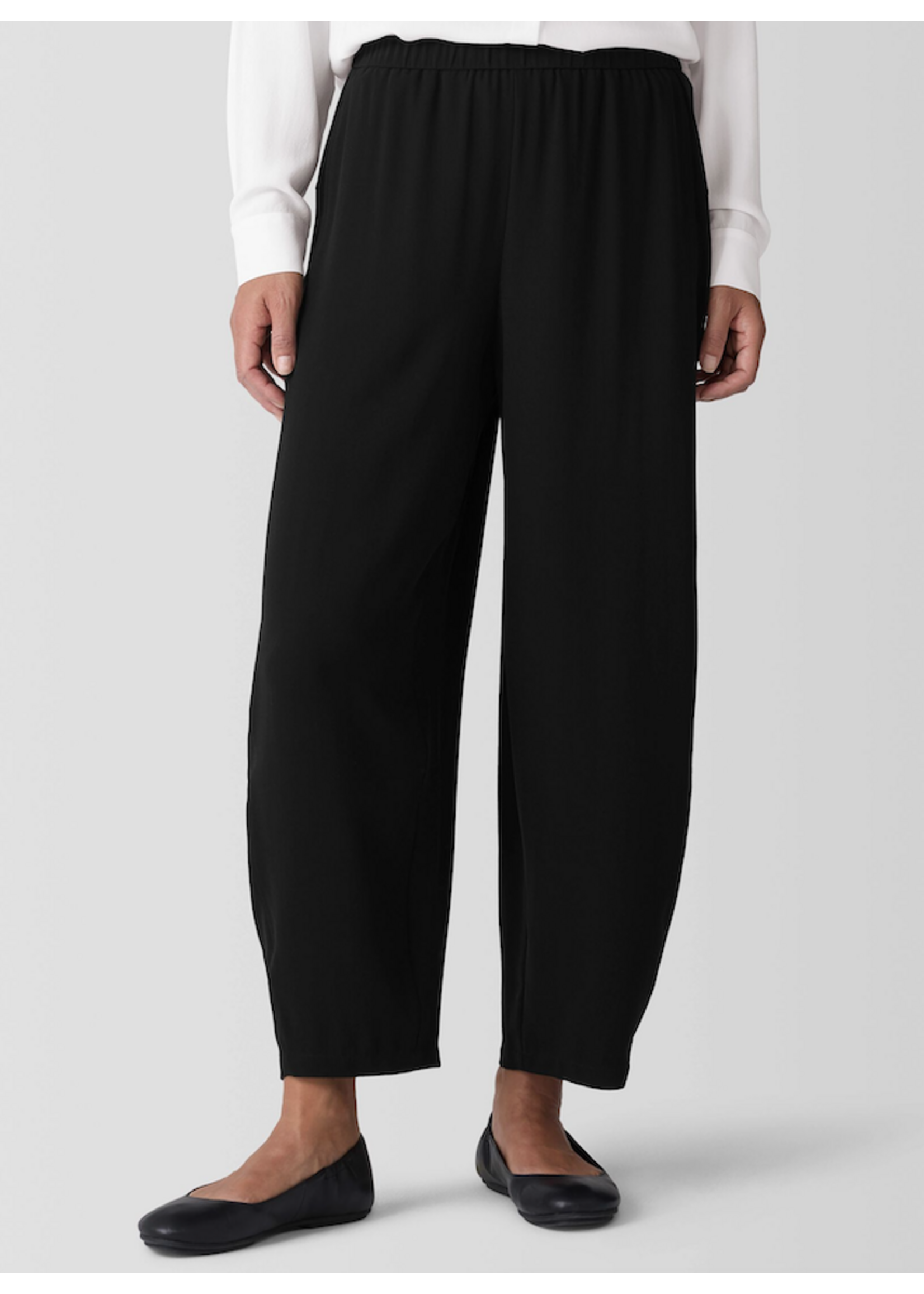 EILEEN FISHER SILK CREPE ANKLE LANTERN PANT