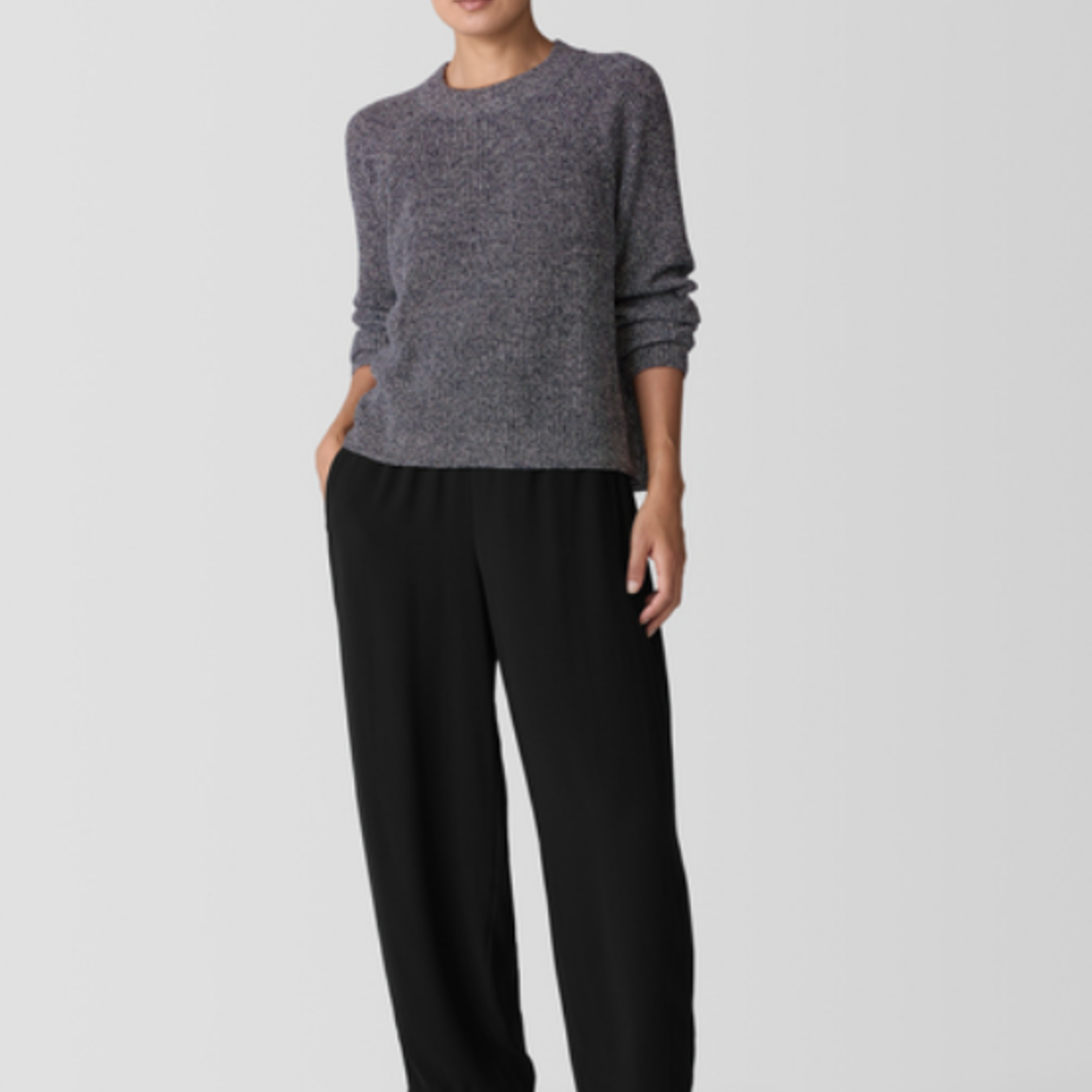 EILEEN FISHER Recycled Cotton Twist Mock Neck Top