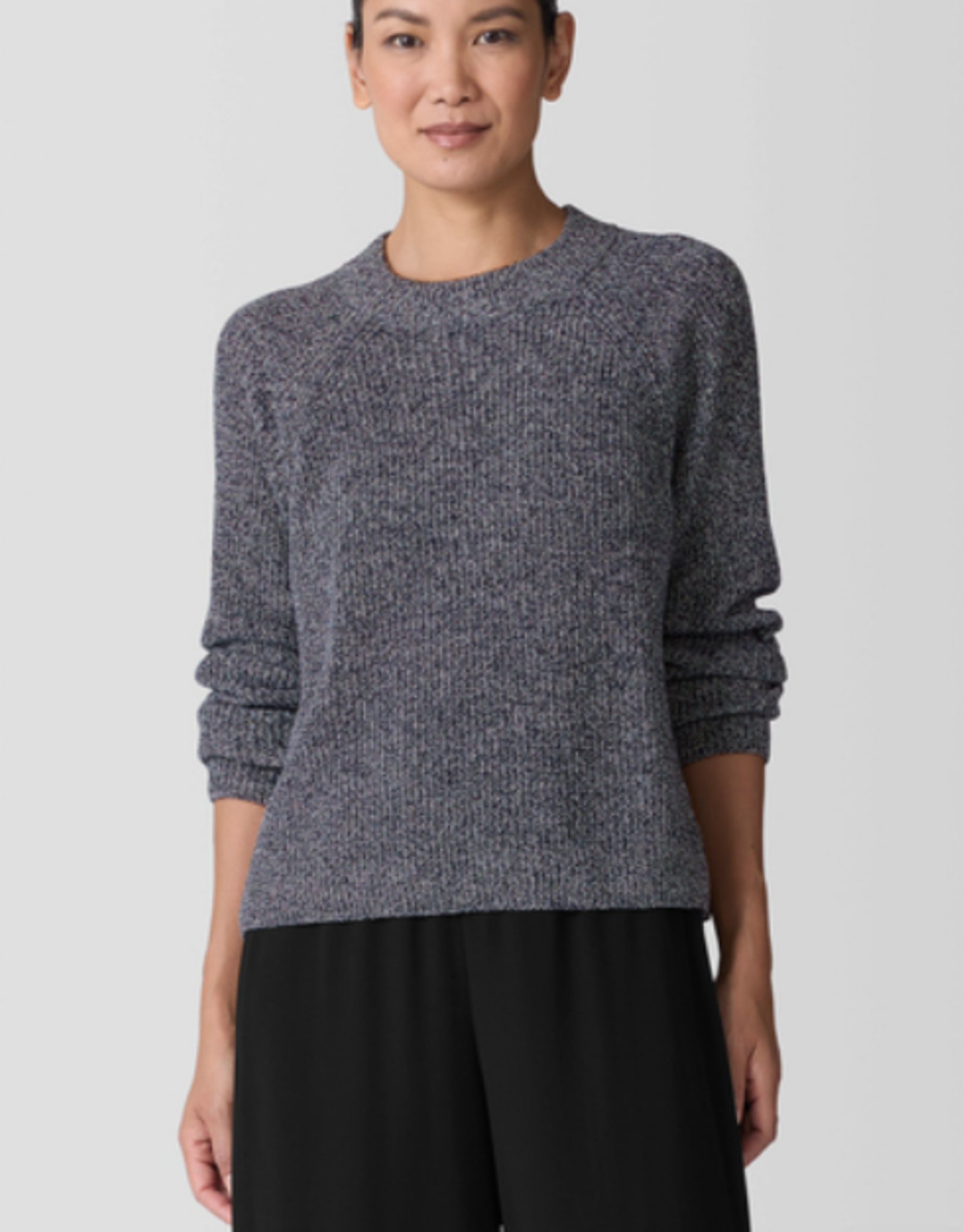 EILEEN FISHER Recycled Cotton Twist Mock Neck Top