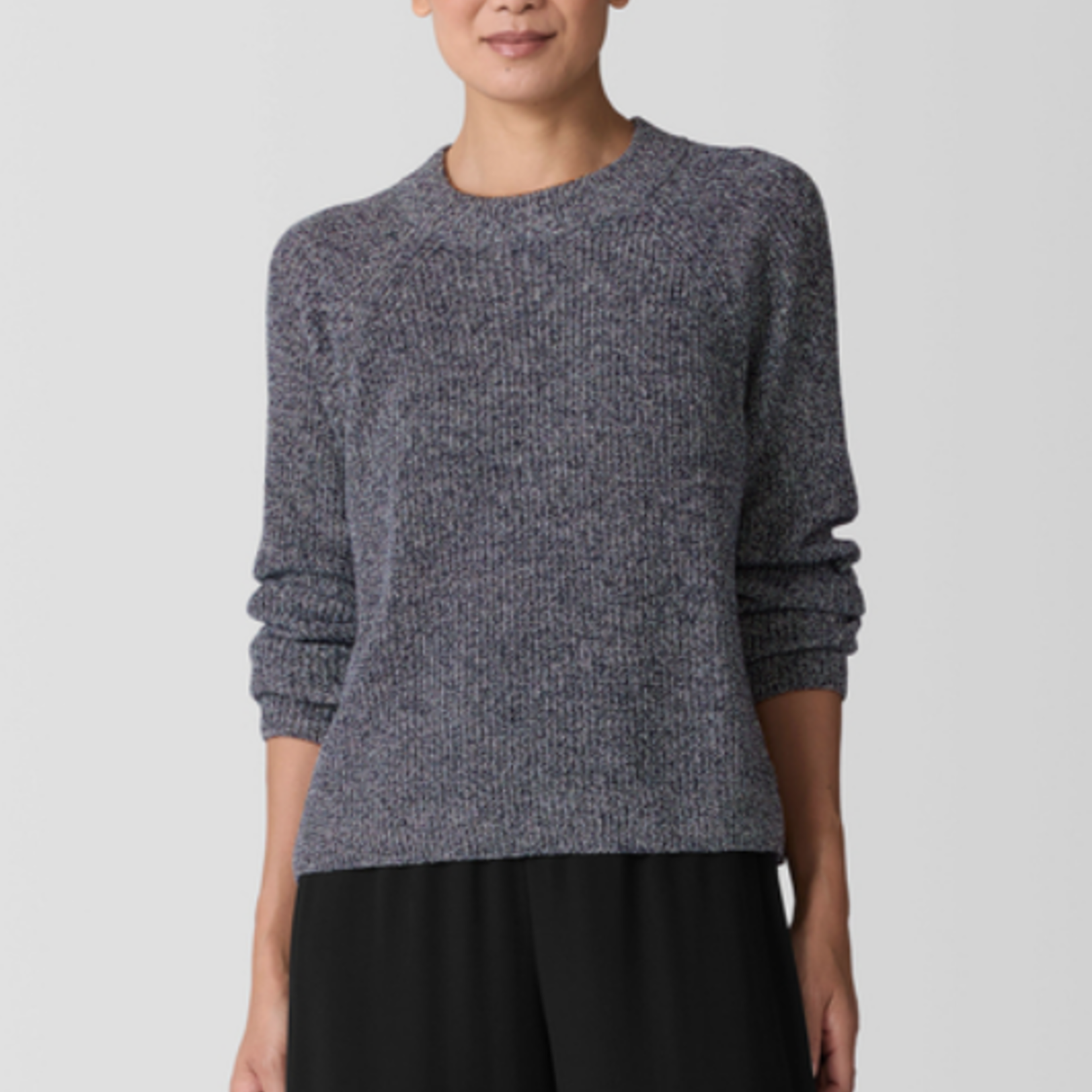 EILEEN FISHER Recycled Cotton Twist Mock Neck Top