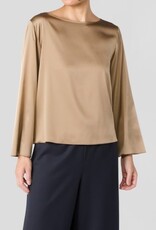 EILEEN FISHER STRETCH SILK CHARMEUSE TOP