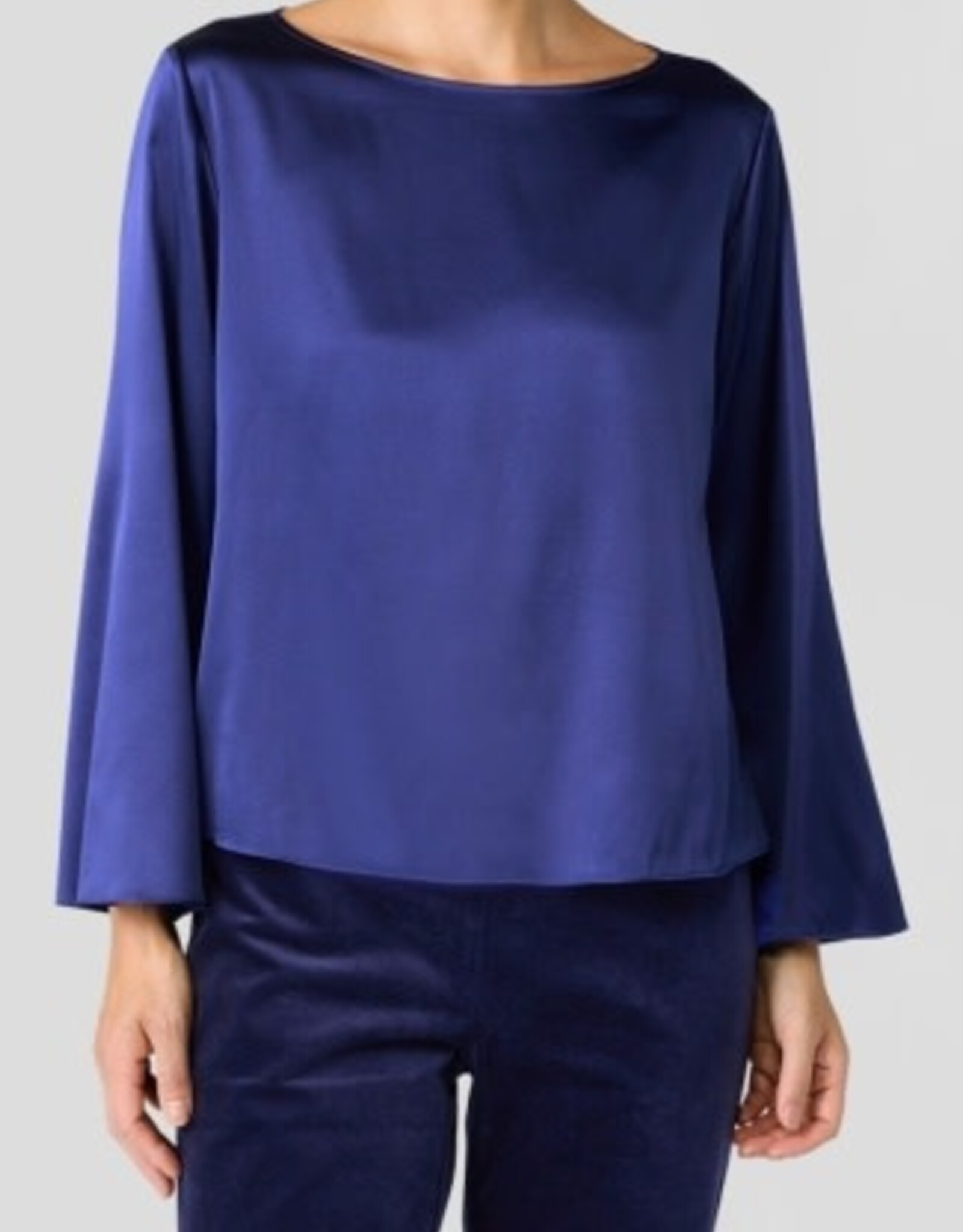 EILEEN FISHER STRETCH SILK CHARMEUSE TOP
