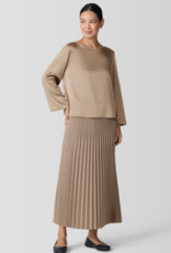 EILEEN FISHER STRETCH SILK CHARMEUSE TOP