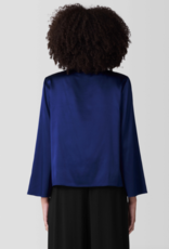 EILEEN FISHER STRETCH SILK CHARMEUSE TOP