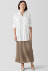 EILEEN FISHER WOVEN WOOL PLEATED SILK SKIRT