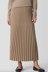 EILEEN FISHER WOVEN WOOL PLEATED SILK SKIRT