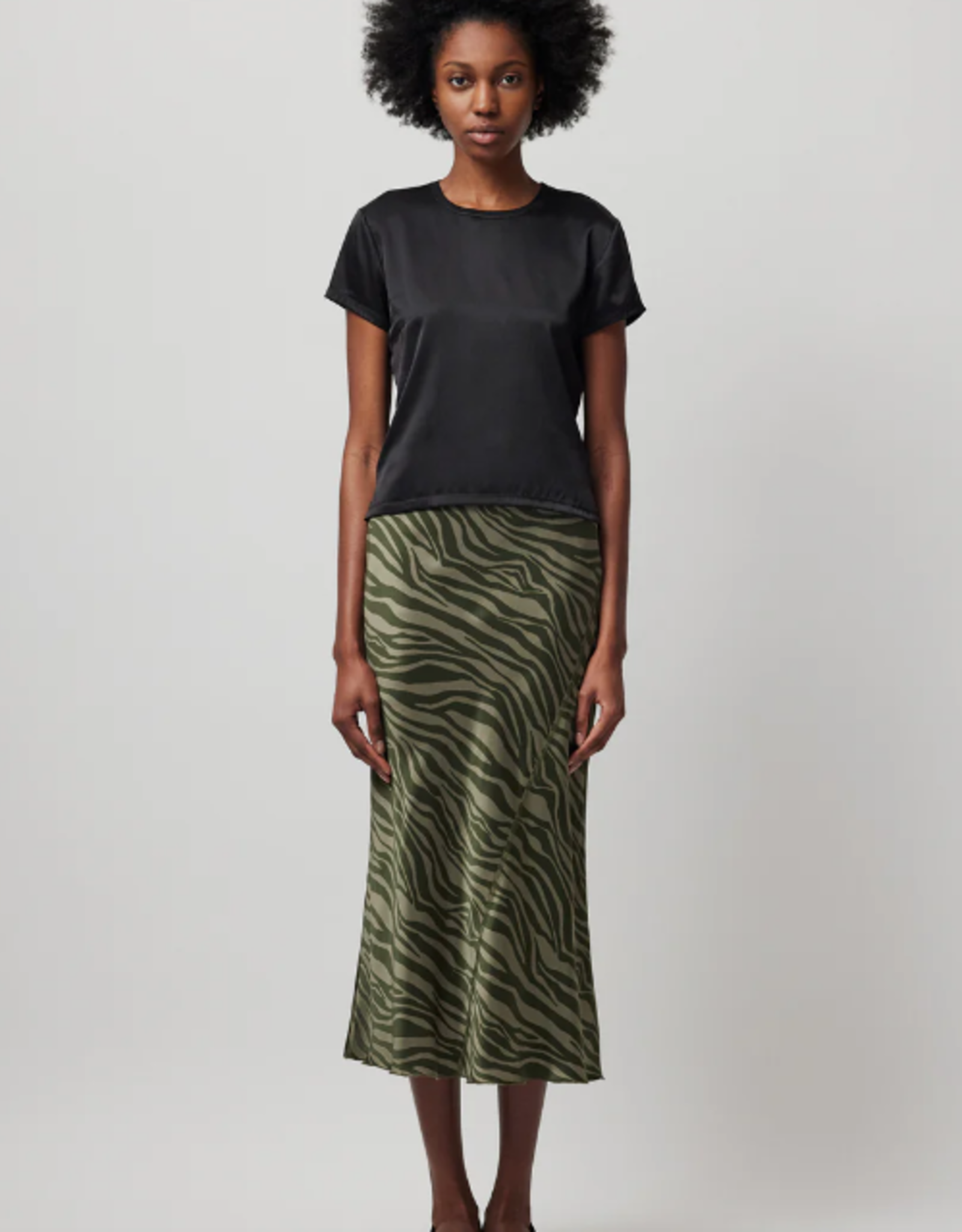 ATM STRETCH CHARMEUSE TEE