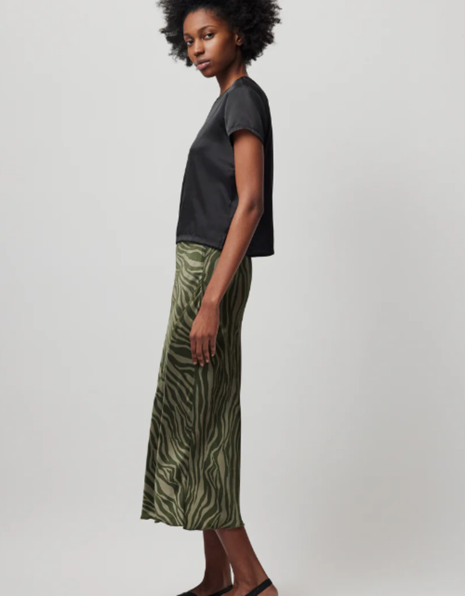 ATM STRETCH CHARMEUSE TEE