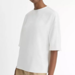 VINCE SATIN TRIMMED T SHIRT