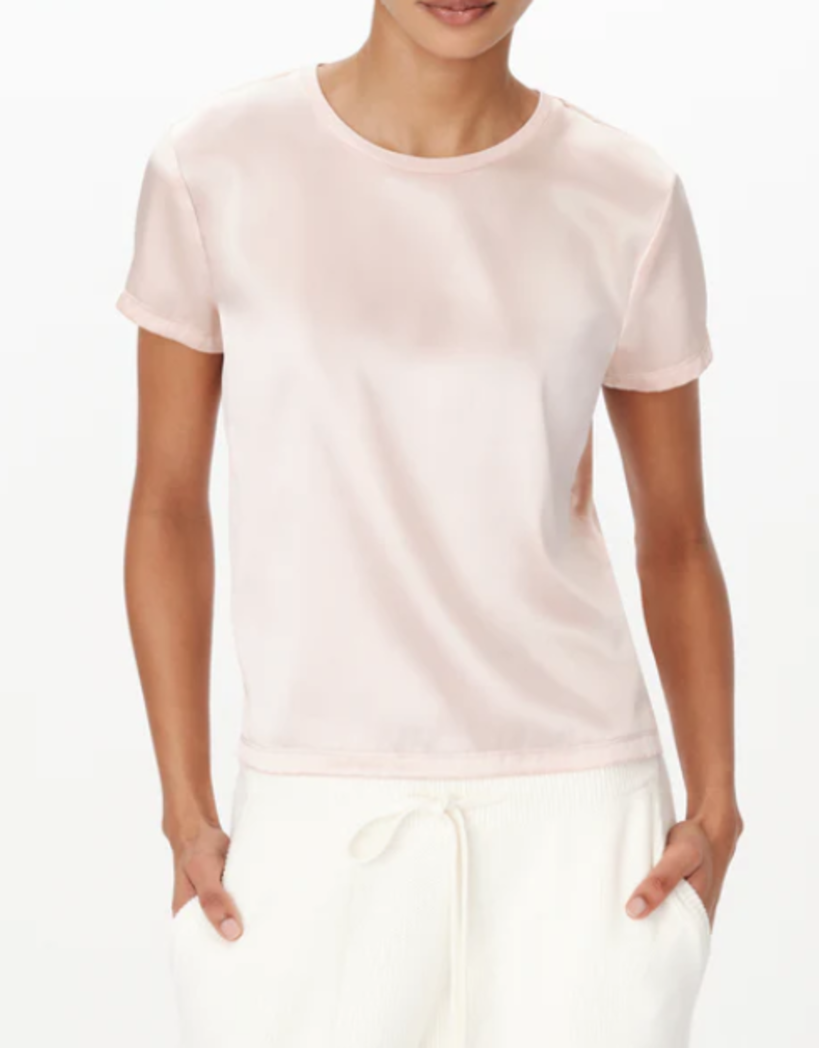 ATM STRETCH CHARMEUSE TEE