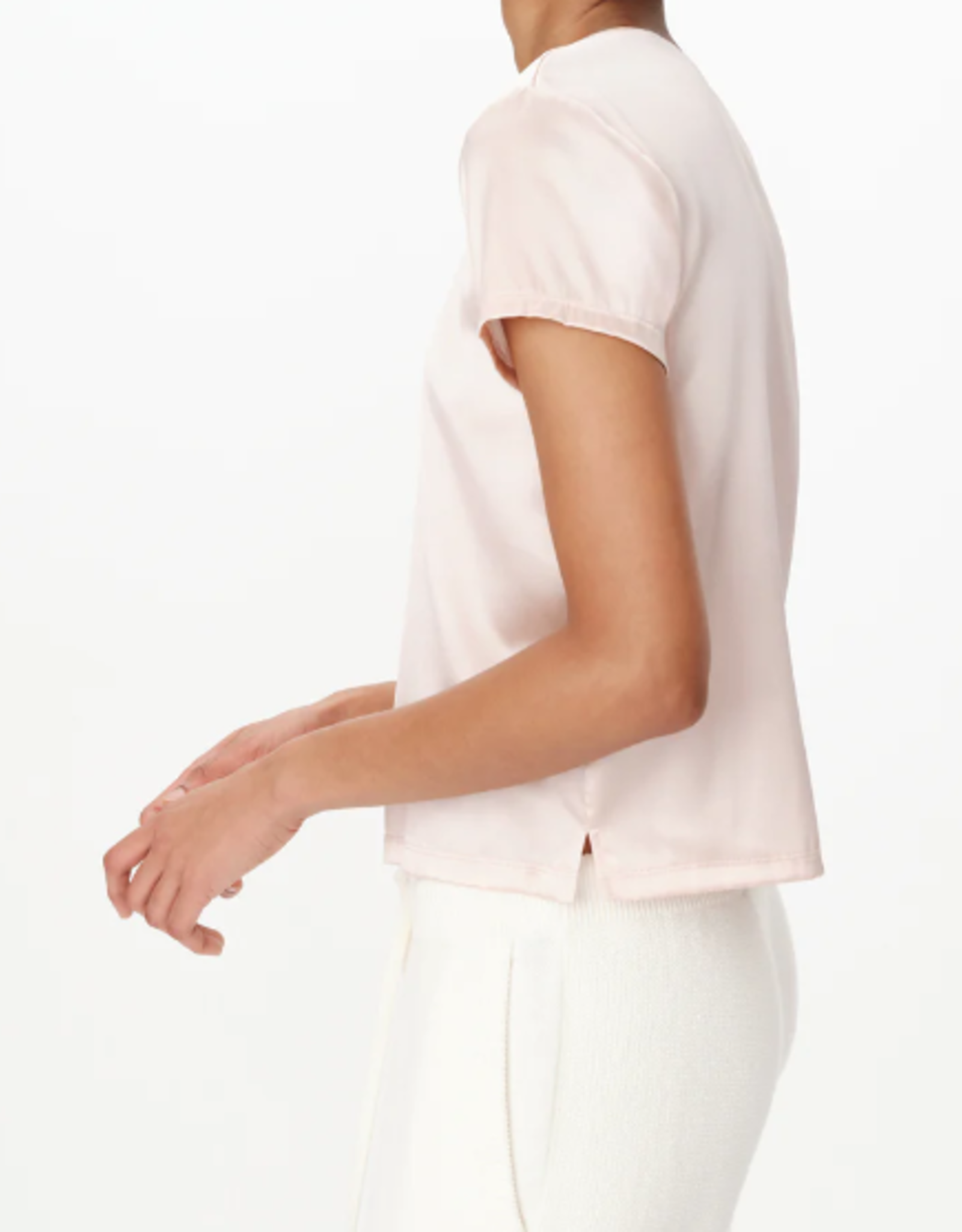 ATM STRETCH CHARMEUSE TEE
