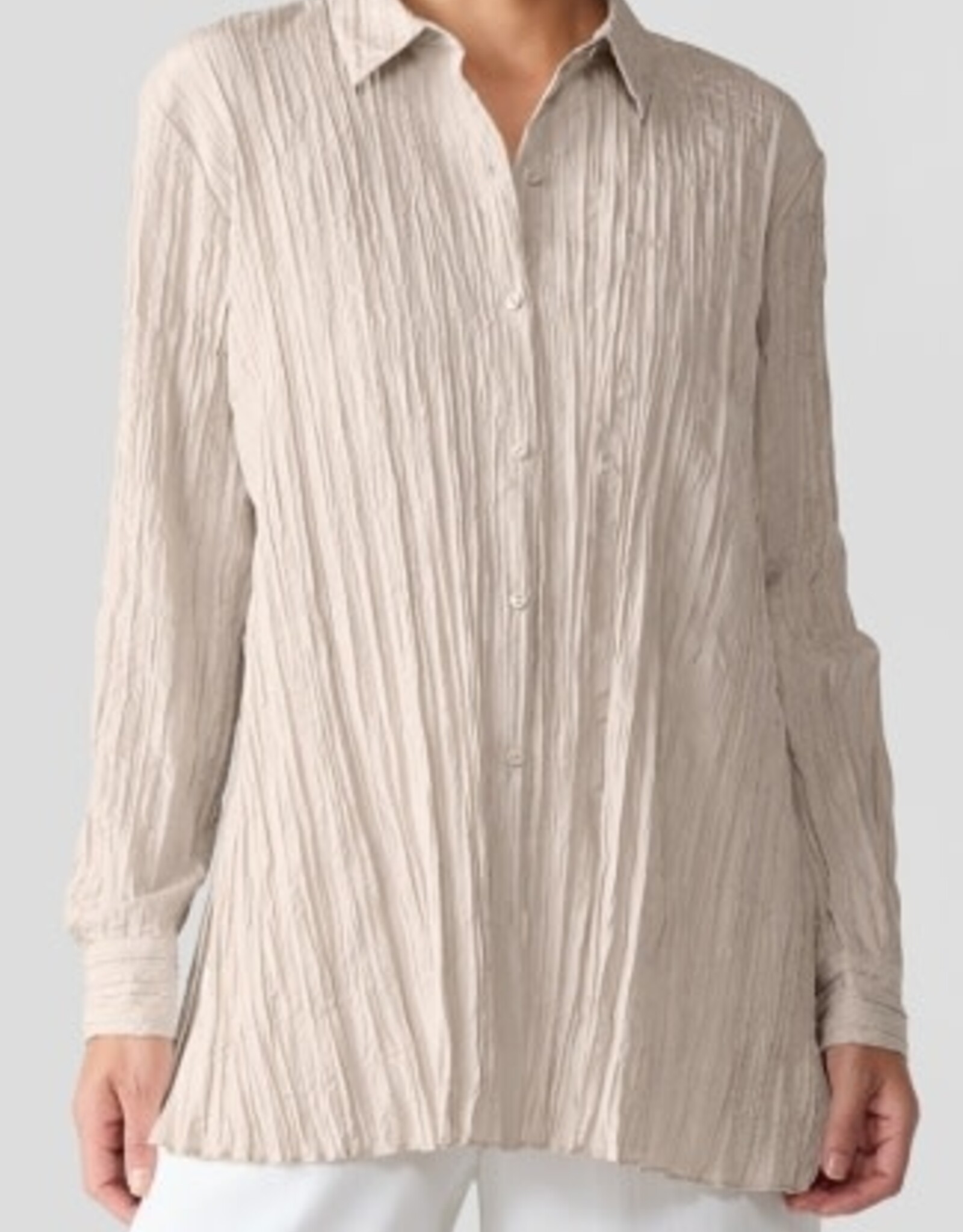 EILEEN FISHER SILK COLLAR SHIRT
