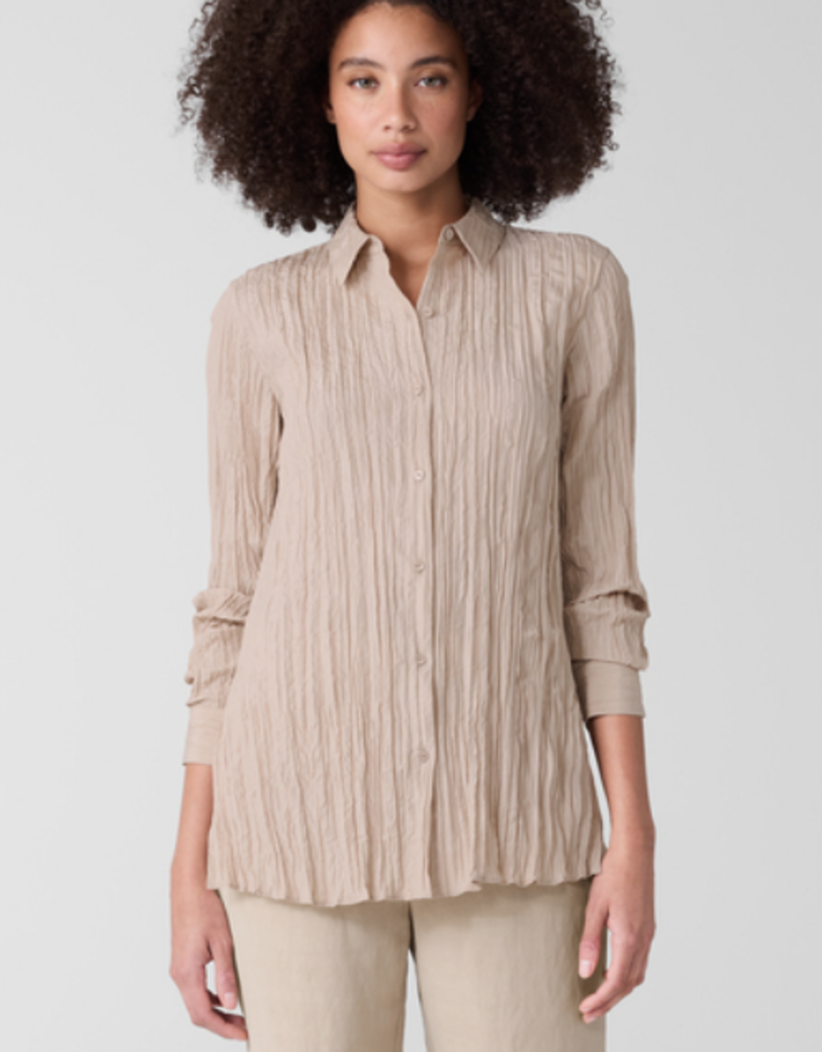EILEEN FISHER SILK COLLAR SHIRT