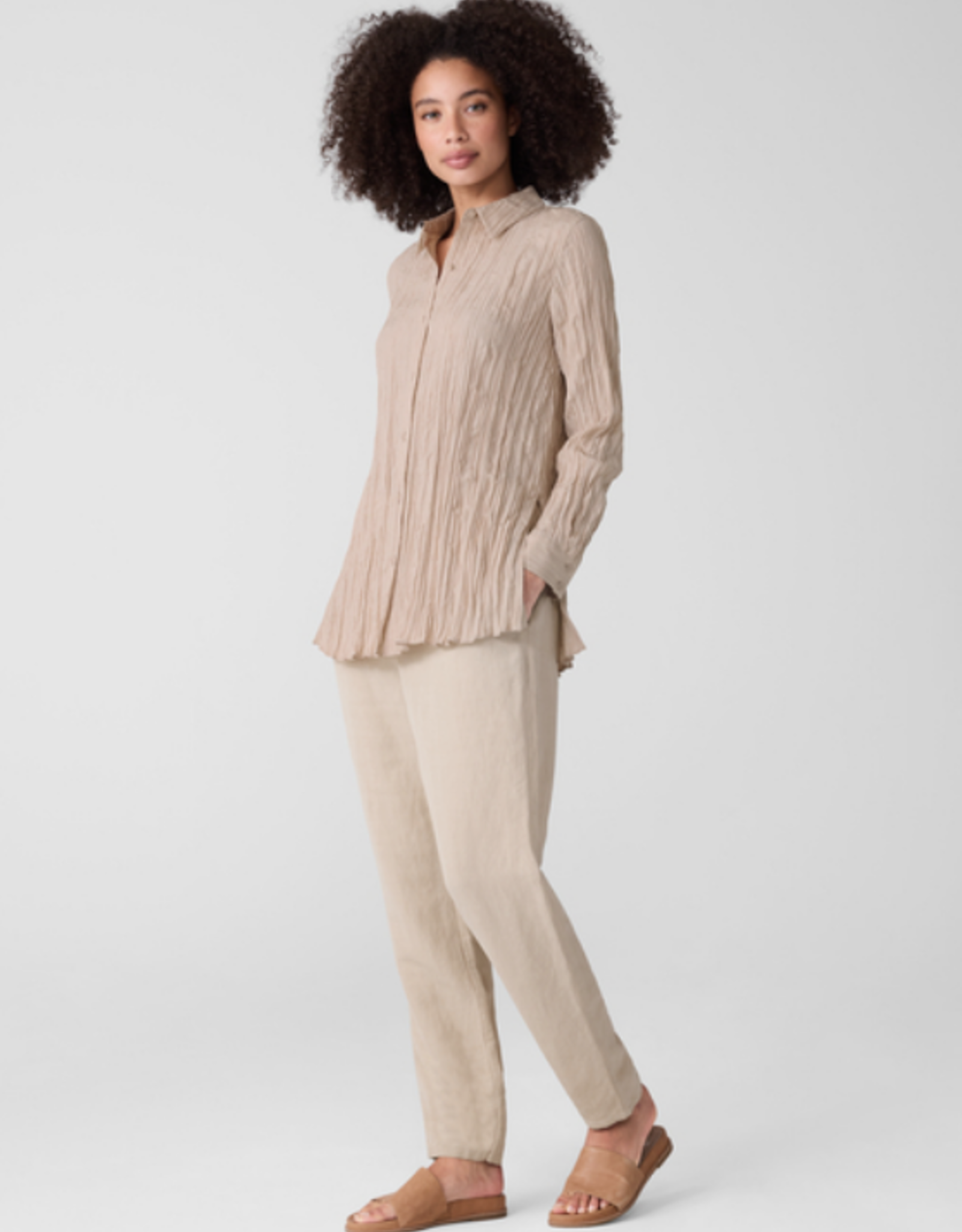 EILEEN FISHER SILK COLLAR SHIRT