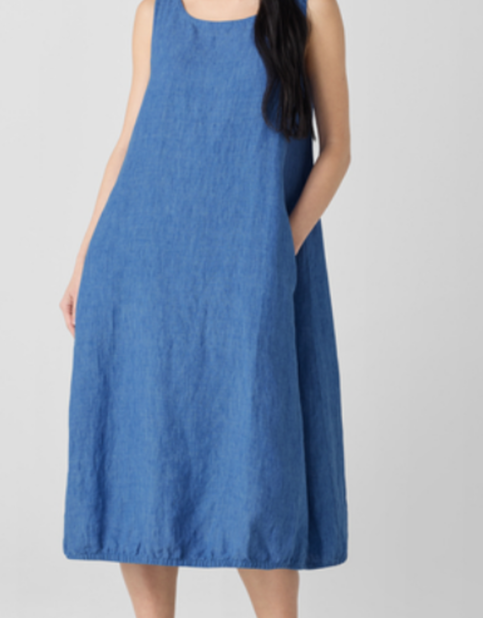 EILEEN FISHER WASHED ORGANIC LANTERN DRESS
