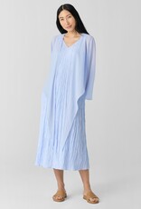 EILEEN FISHER CRUSHED SILK V-NECK DRESS
