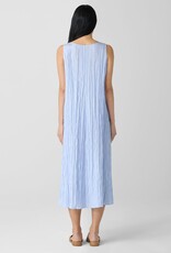 EILEEN FISHER CRUSHED SILK V-NECK DRESS