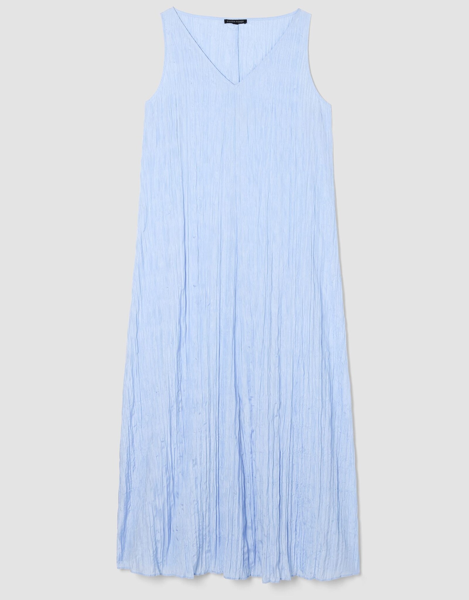 EILEEN FISHER CRUSHED SILK V-NECK DRESS