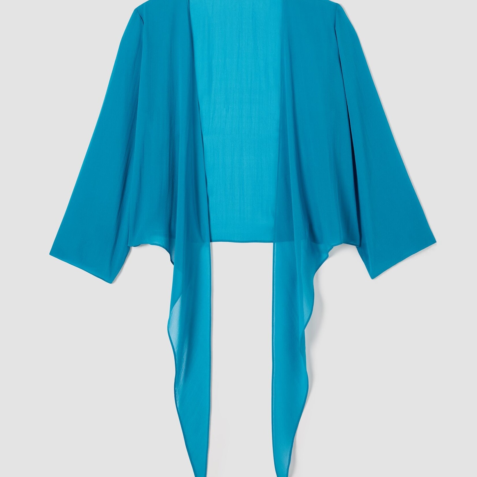 EILEEN FISHER SHEER SILK TIE JACKET