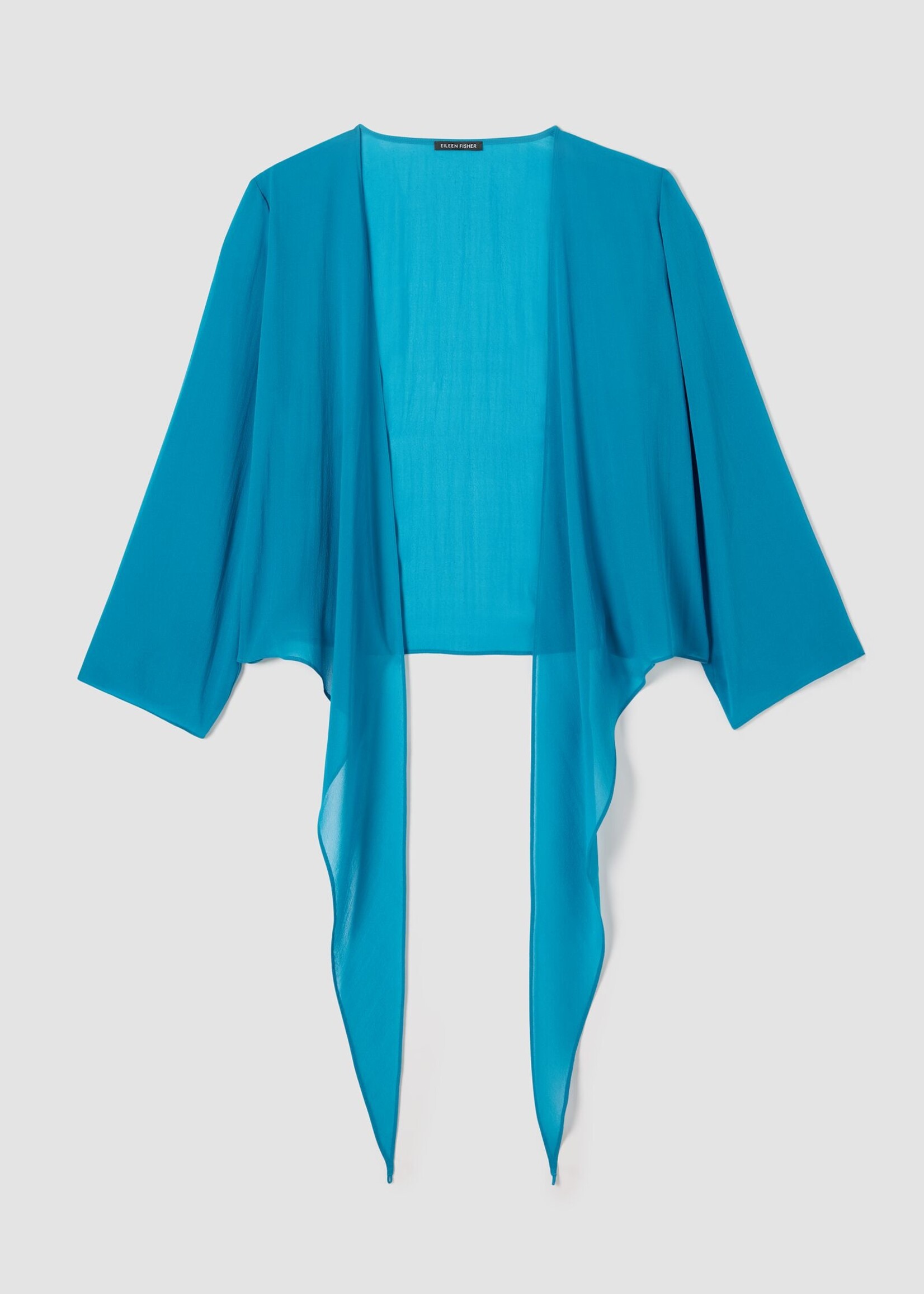 EILEEN FISHER SHEER SILK TIE JACKET