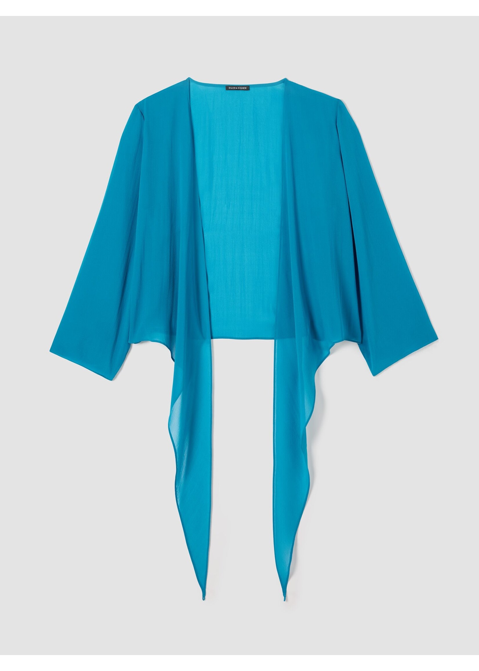 EILEEN FISHER SHEER SILK TIE JACKET