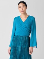 EILEEN FISHER SHEER SILK TIE JACKET