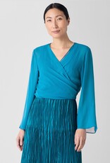 EILEEN FISHER SHEER SILK TIE JACKET